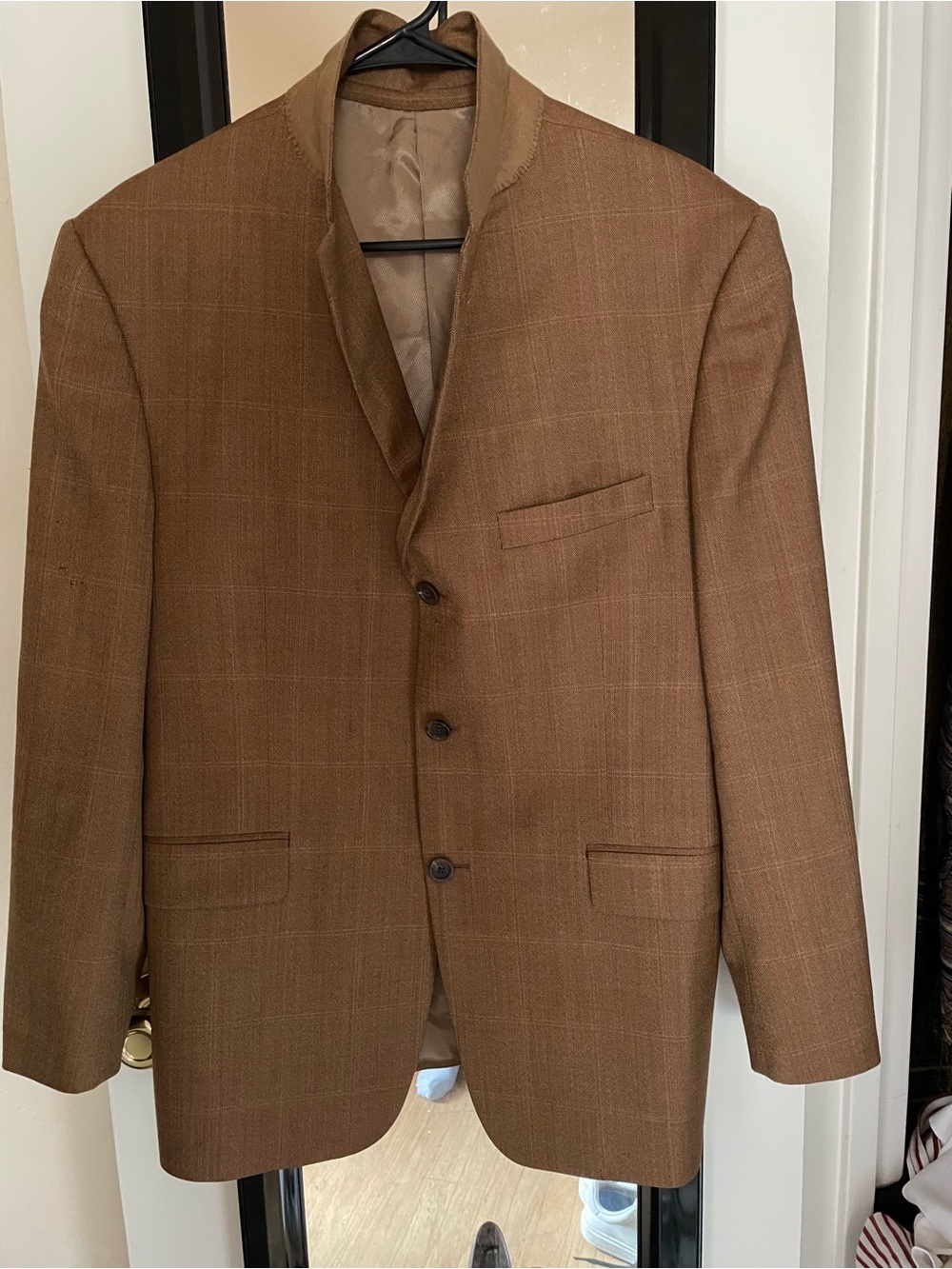 Burberry Brown & Tan Herringbone Sport Coat